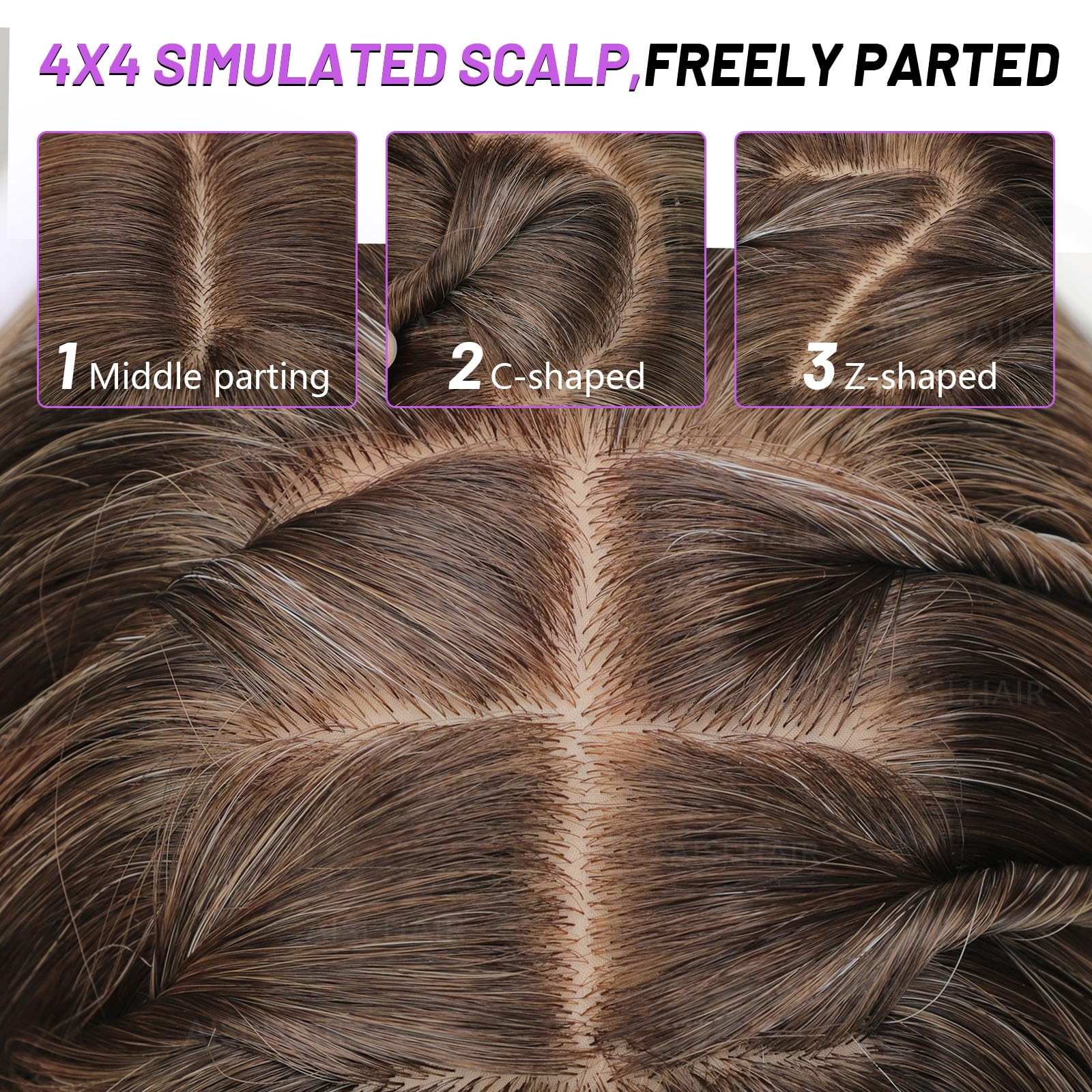 Aisi Hair Beginner Friendly Wigs Mixed Blonde Wig Bangs For Women Middle Length