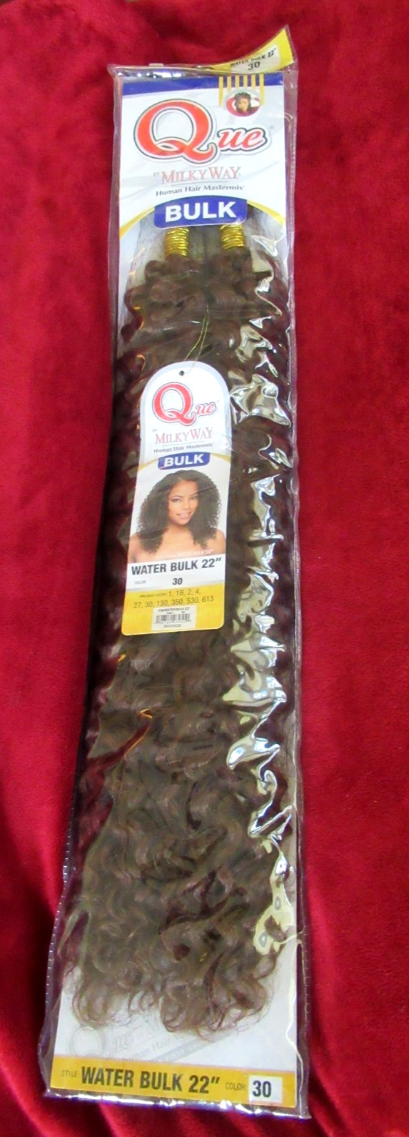 Milky Way Que Human Hair Mastermix Water Bulk 22″_Color 30 by Shake-n-Go
