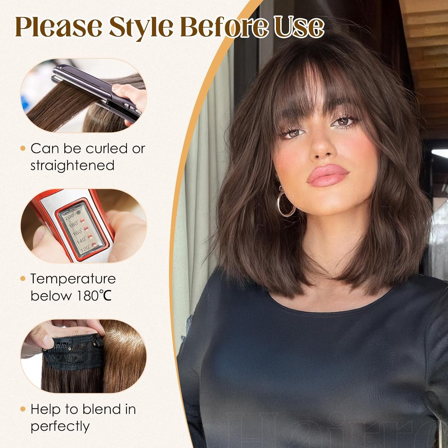 4PCS Invisible Clip In Short Hair Extensions Remy Human Hair #02 Dark Brown