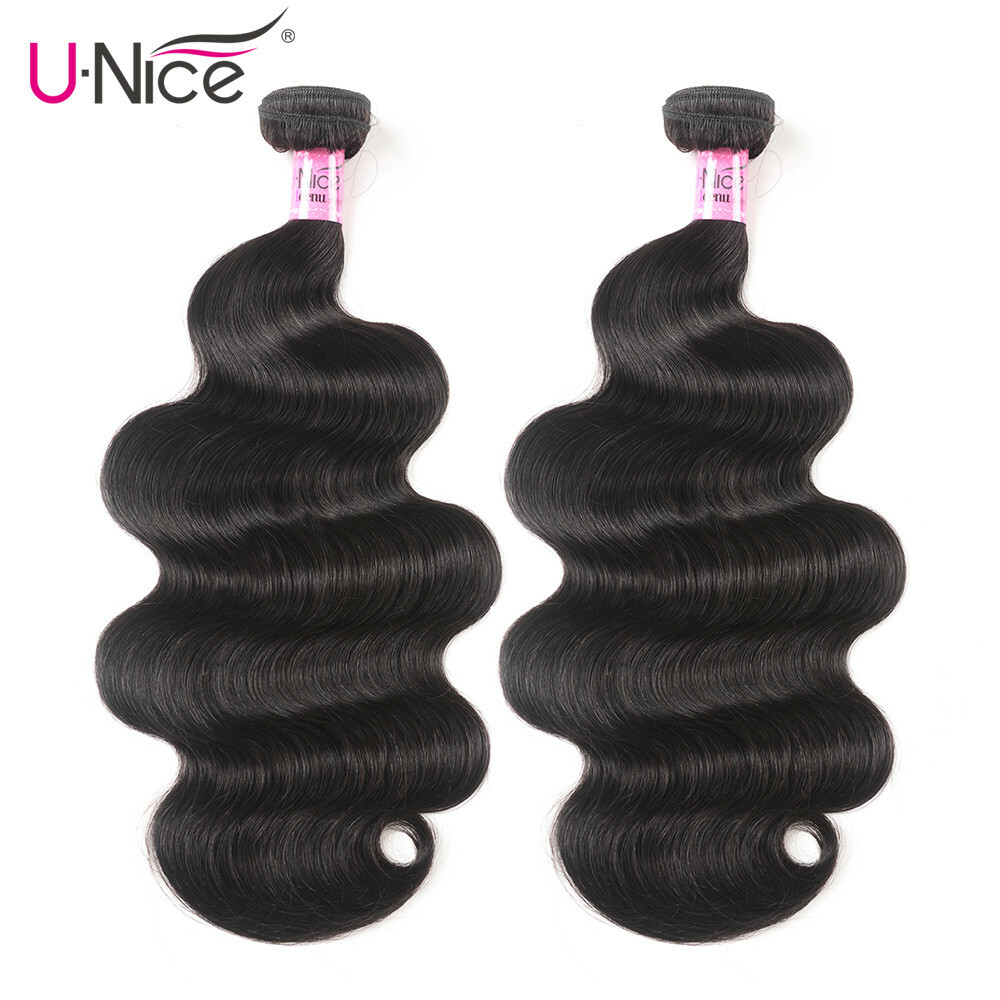 UNice Hair Indian Body Wave Bundles Human Hair Extensions Weaves Double Wefts US