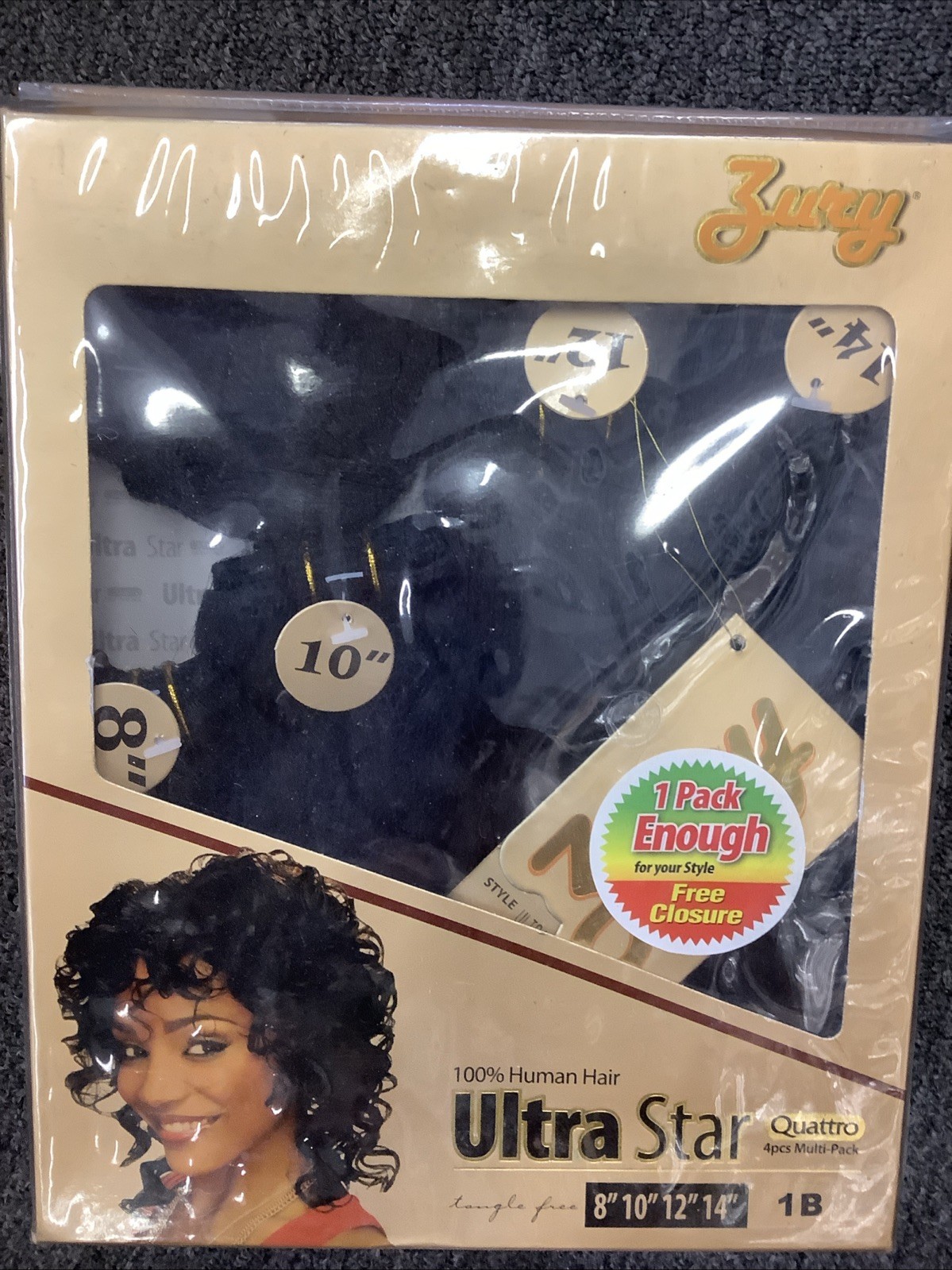 ZURY 100% HUMAN HAIR ULTRA Star QUATTRO 8”10”12”14” 1b