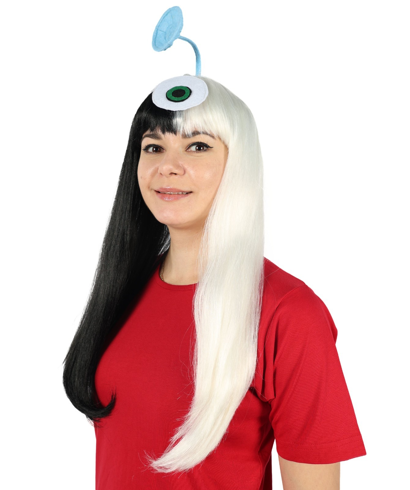 Women Aliens Wig with Antennae, TV/Movie Wigs , Premium Breathable Capless Cap