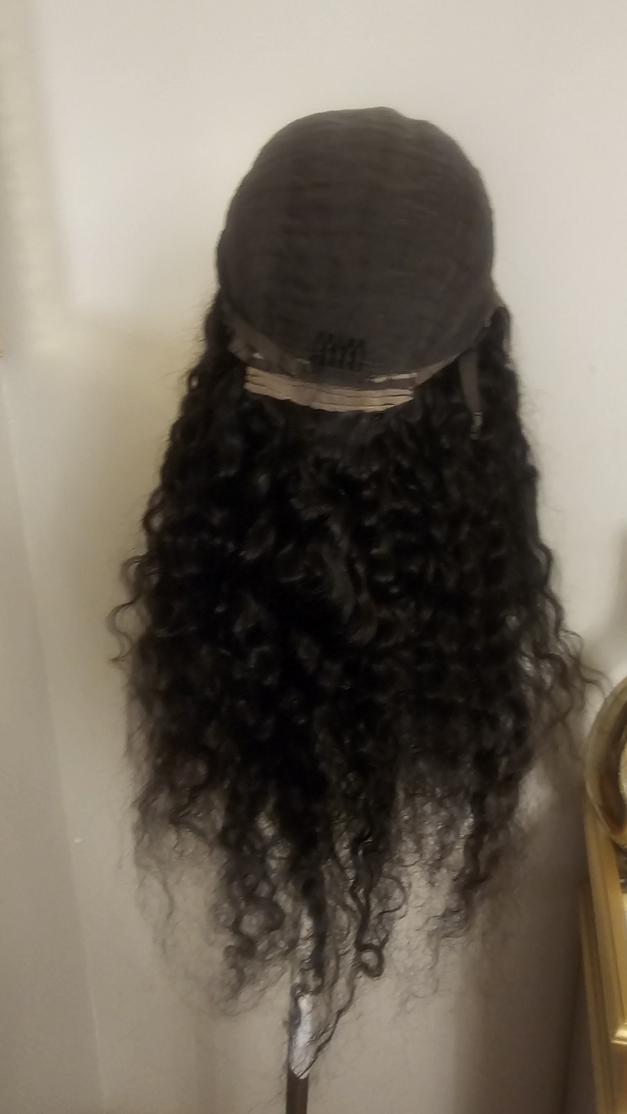 High Quality regular Top Black 24 to 26″ curly 100% Virgin Human Hair Lace Wig
