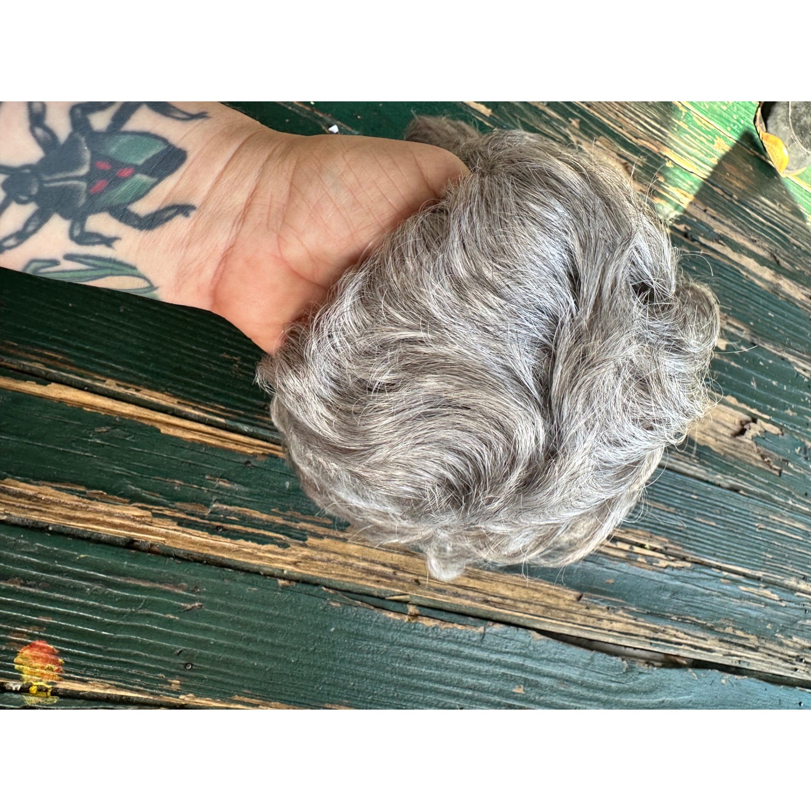 Eva Gabor Gabor of Rome Salt and Pepper Grey Curly Kanekalon Hair Piece Topper