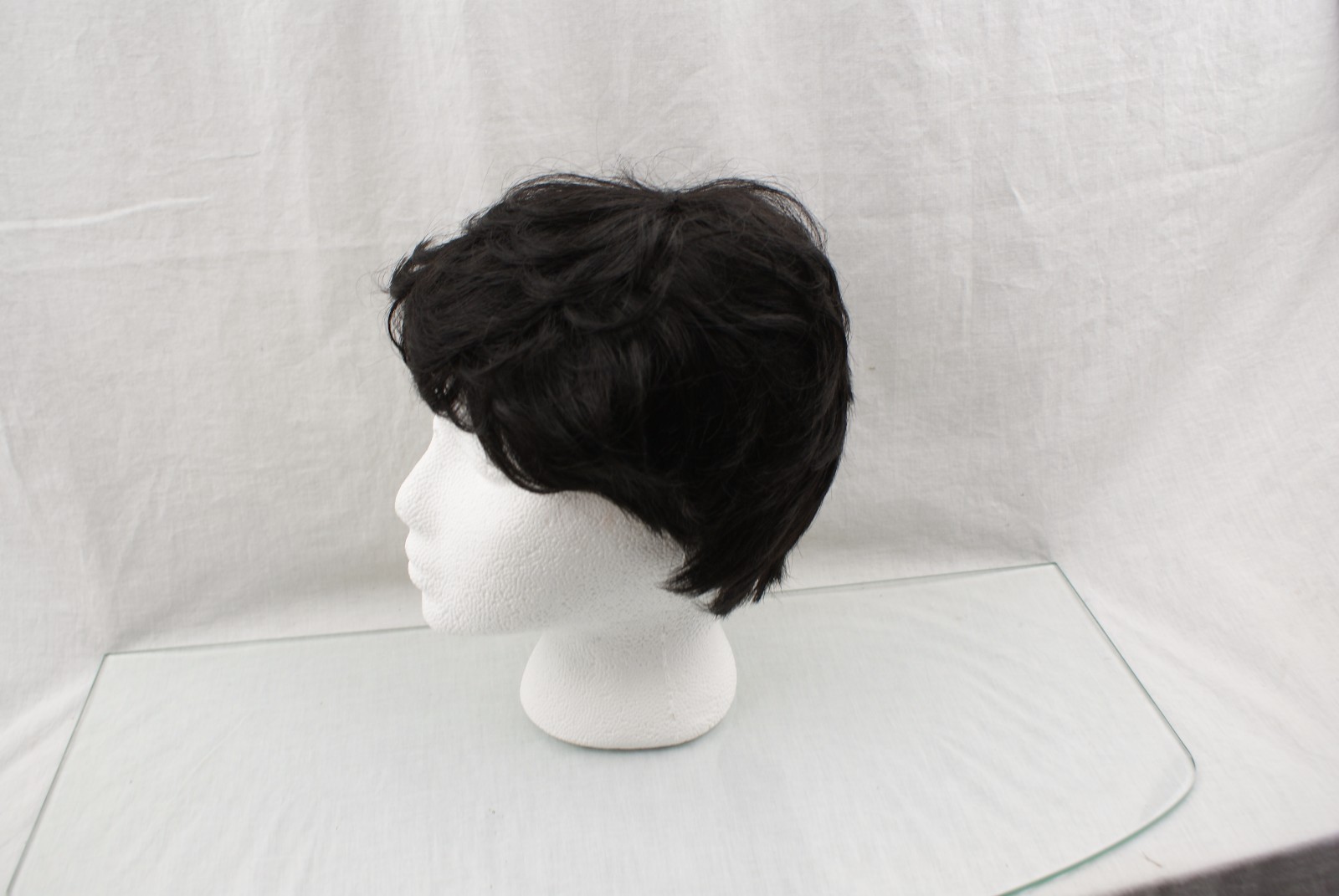 VRZ Slight Wavy Black Short Human Hair Wigs Color 1B