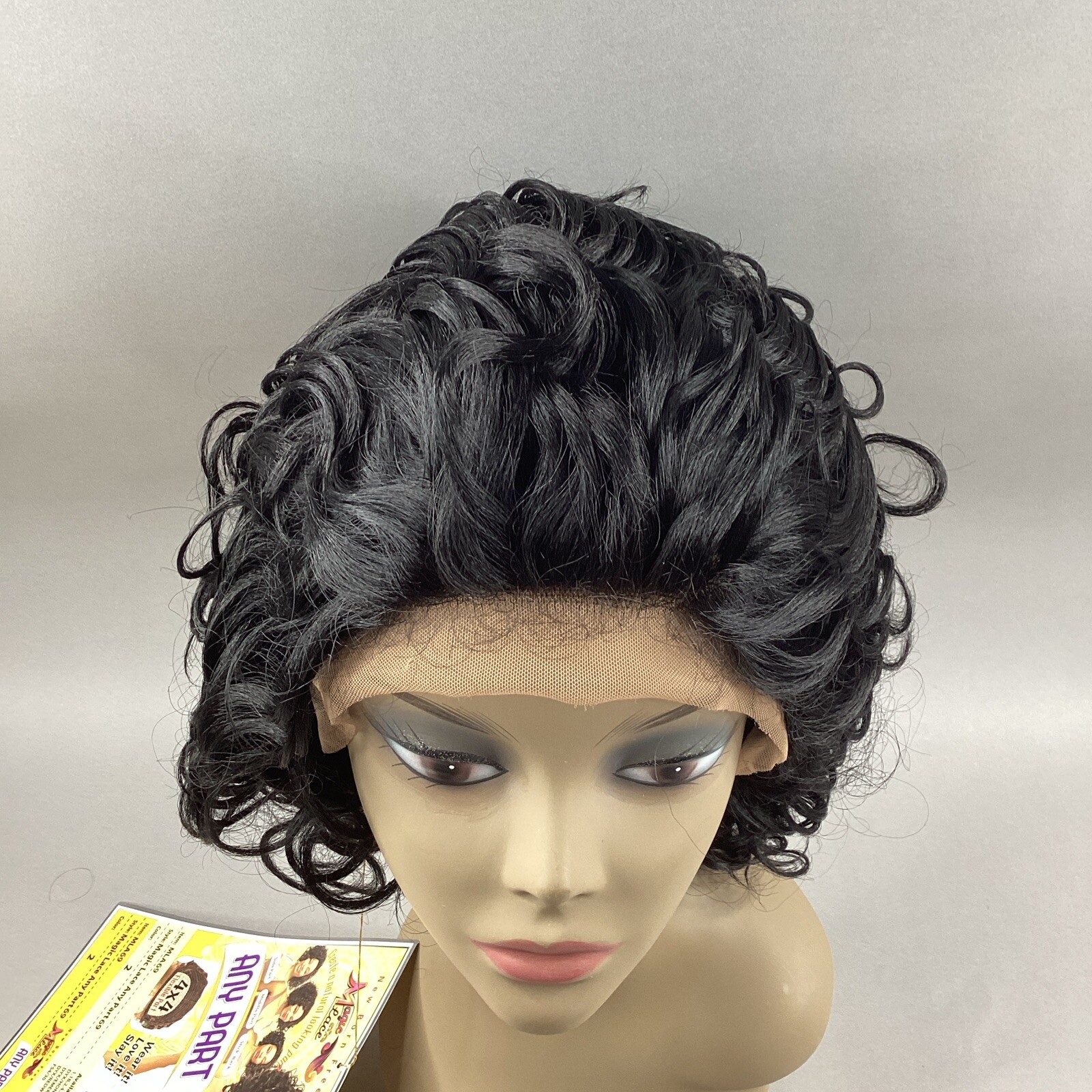MLA69 #2 Darkest Brown Short Wavy Synthetic Adjustable Free Part Lace Front Wig