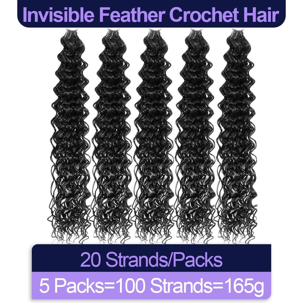 Bohobabe Feather Crochet Hair 16 Inch 100 Strands Miracle Knots Hair Extensions