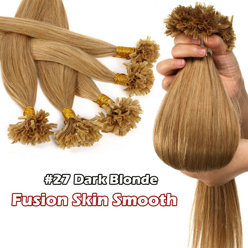 Pre Bonded Keratin Nail U Tip Hair Extensions Double Drawn Remy Indian HumanHair