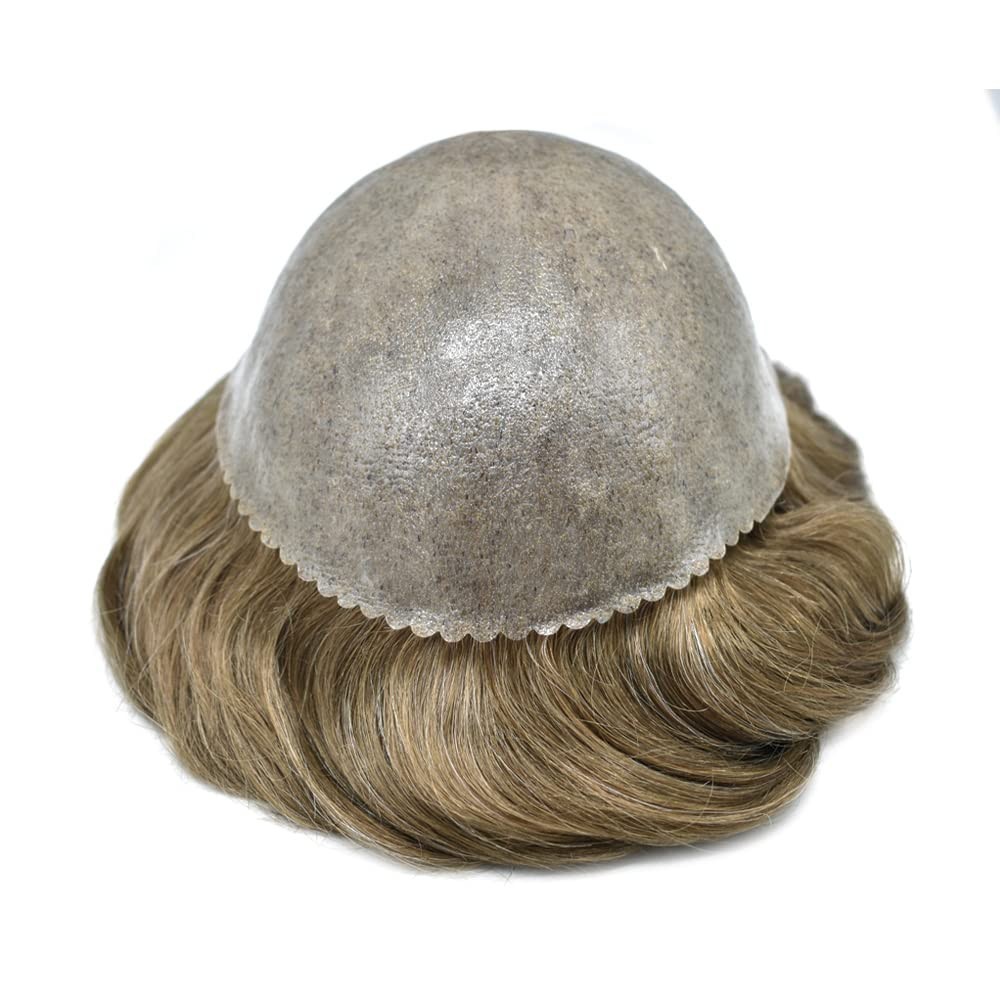 Mens Toupee Human Hair System Thin Skin Toupee for Men Hairpiece All Poly