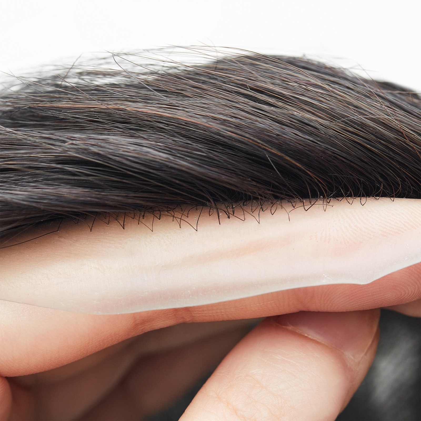 0.04-0.06mm Full Super Thin Skin Base Hairpieces Slight Wave Skin Toupee for Men