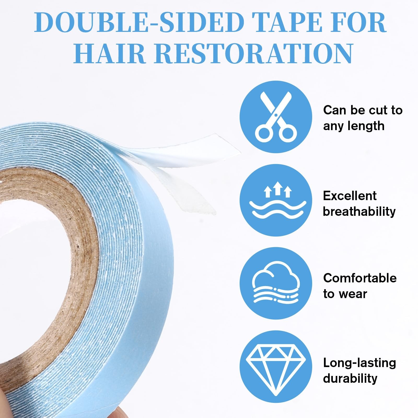 9.84 Feet Hair Extension Tape, 2 Rolls Double Sided Adhesive Replacement Tape…
