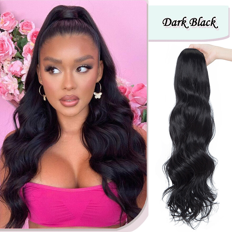 THICK Real As Human Pony Tail Clip In Drawstring Ponytail Wrap Hair Extension US