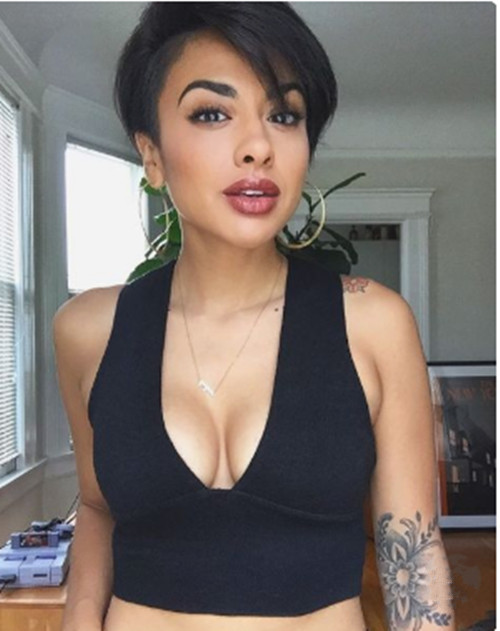 Brazilian Human Hair Pre Plucked Short Bob Side Part Natural Black No Lace Wigs