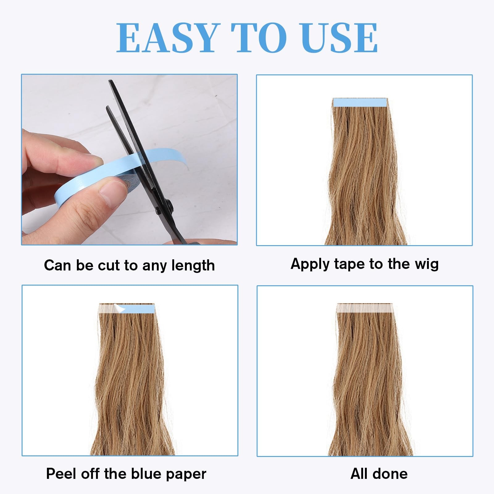 9.84 Feet Hair Extension Tape, 2 Rolls Double Sided Adhesive Replacement Tape…