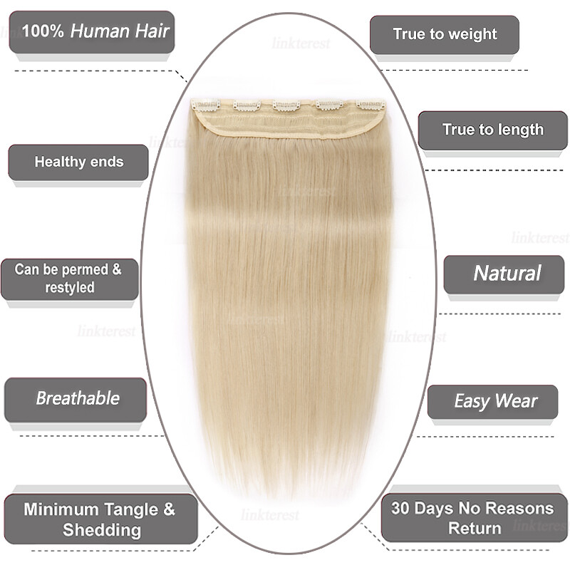 Thick One Piece 100% Remy Hair Clip in Real Human Hair Extensions 3/4 Full Head