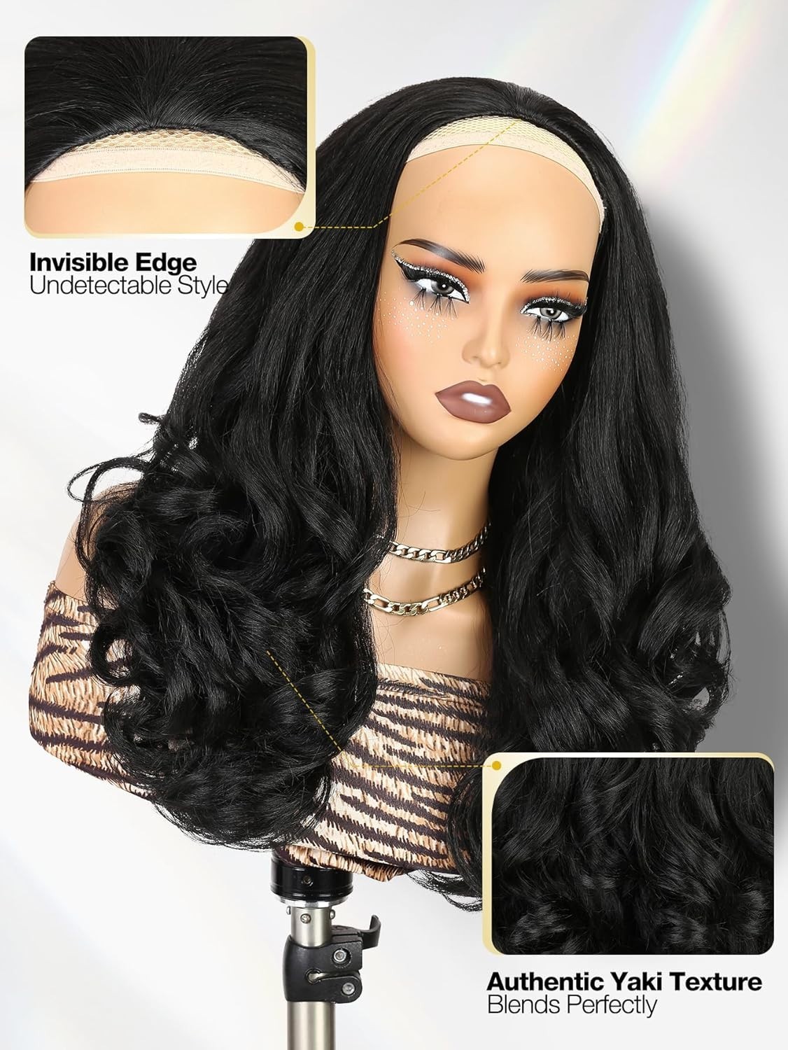 quickwig Yaki Curly Half Wig Body Wave Glueless Wigs 3 In 1 Seamless Kinky Half