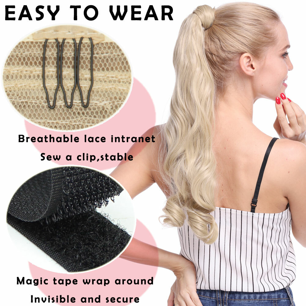 1Pcs Hair Ponytail Clip In Hair Extensions Wrap Around Pony tail Long as Human H