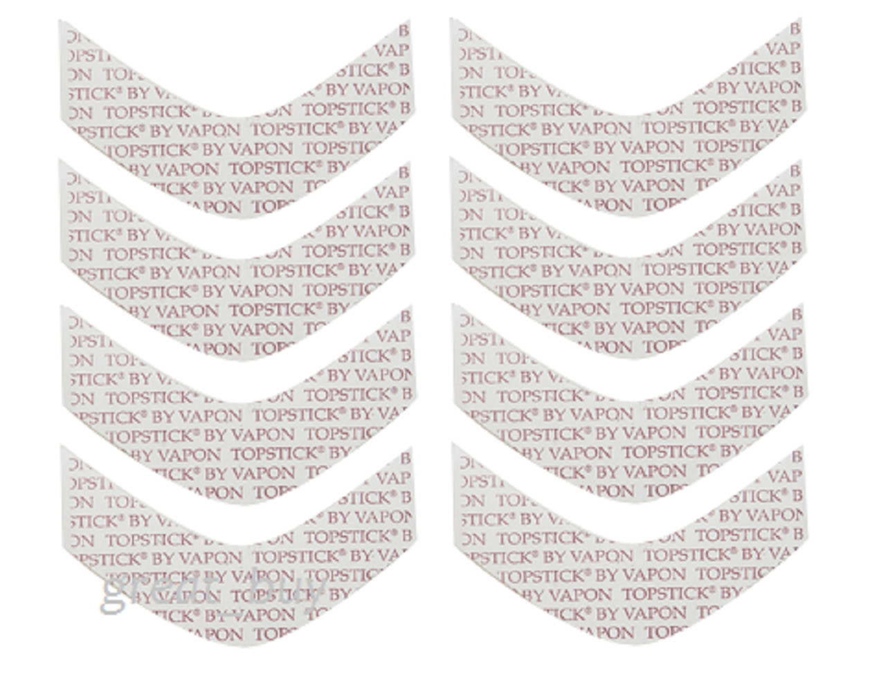 VAPON TOPSTICK Plus Custom Cut Front “B Curve”Tape_50 Strips_Clear,Double-sided