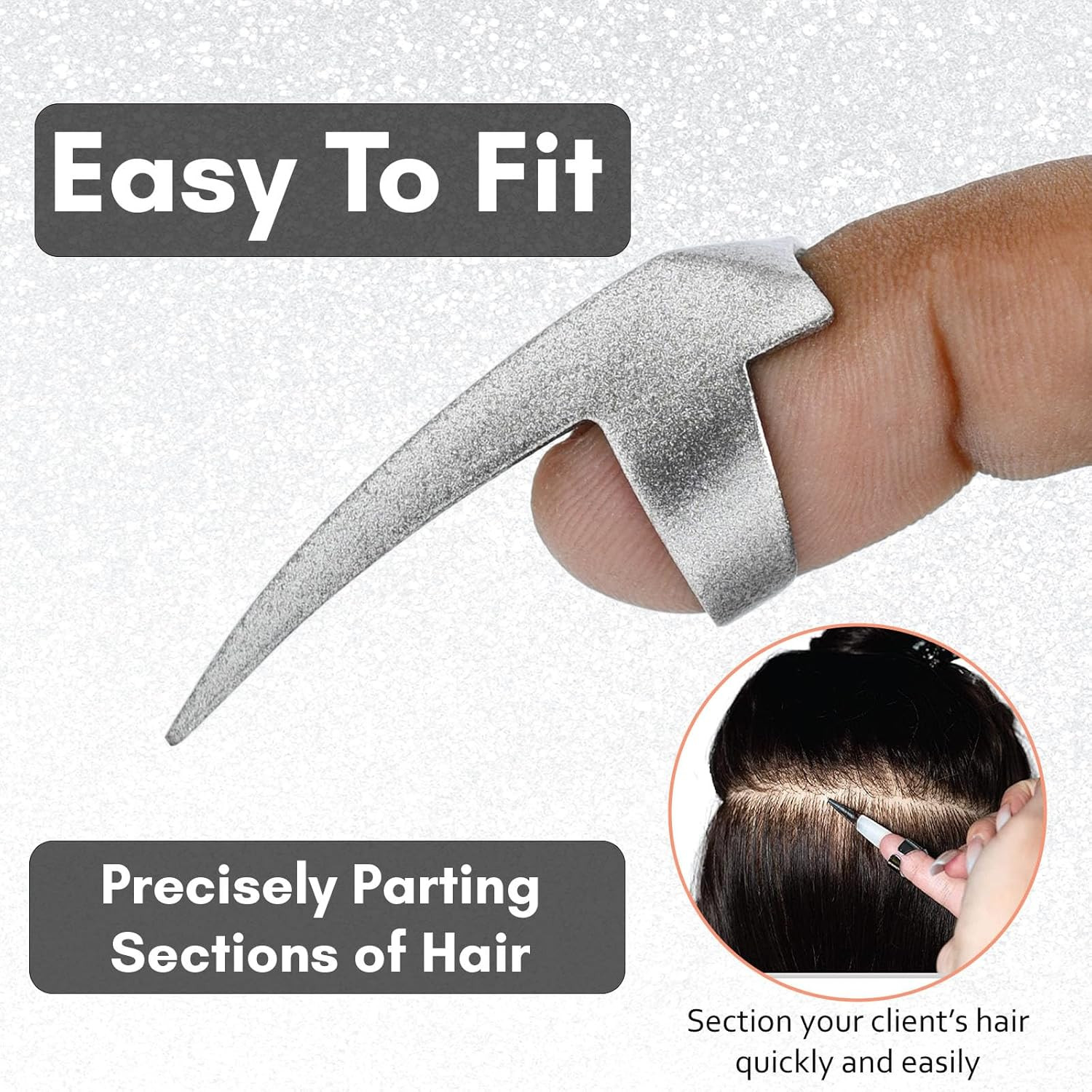 Hair Parting & Sectioning Ring – Stainless Steel Finger Braiding Hair Pick Tools
