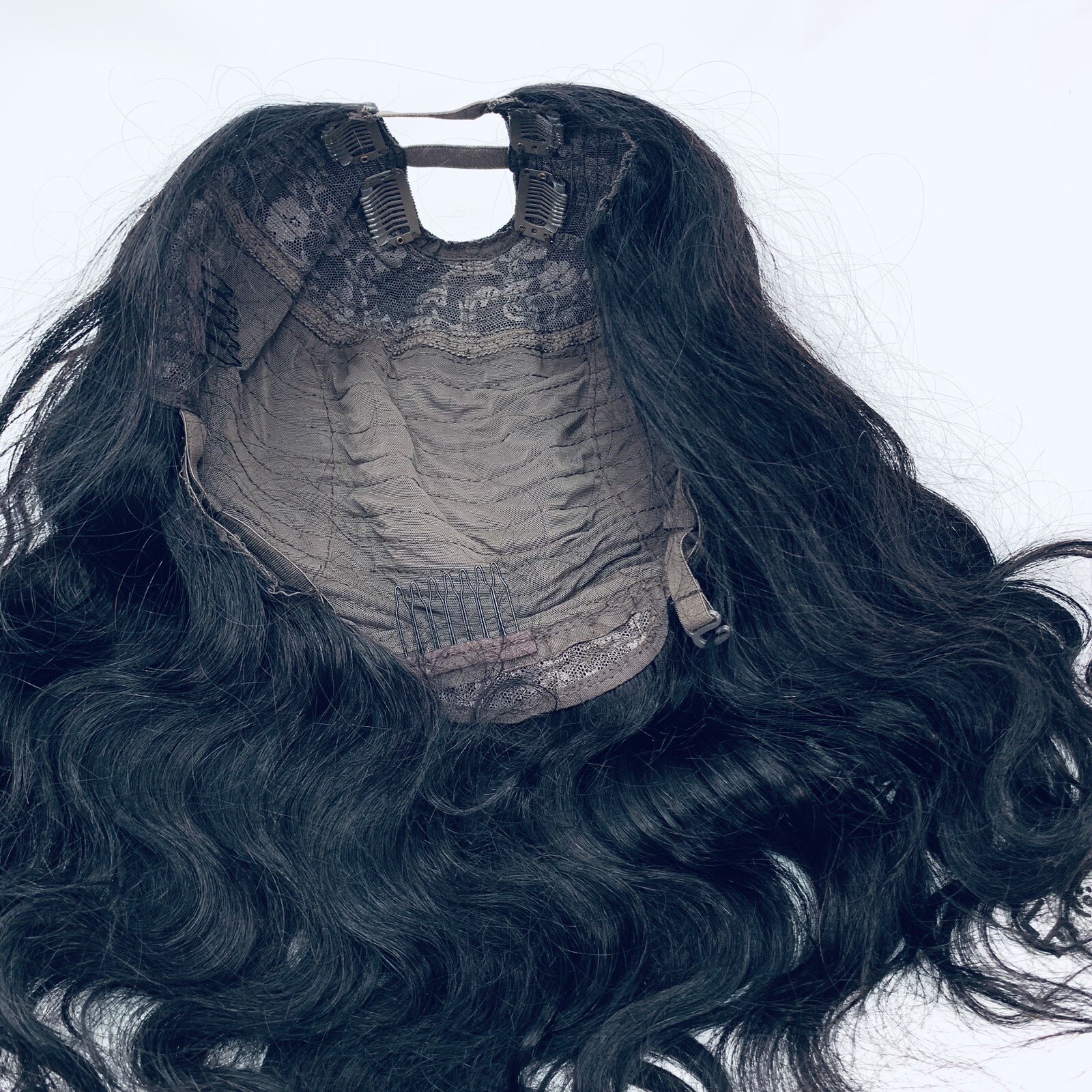 U Part Wigs Human Hair for Black Women Natural Black Human Hair Wigs 14″