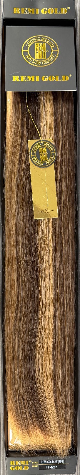 Sensual Indian Remi Gold 100% Human Hair Extensions 22″ Straight #4/27 Blend