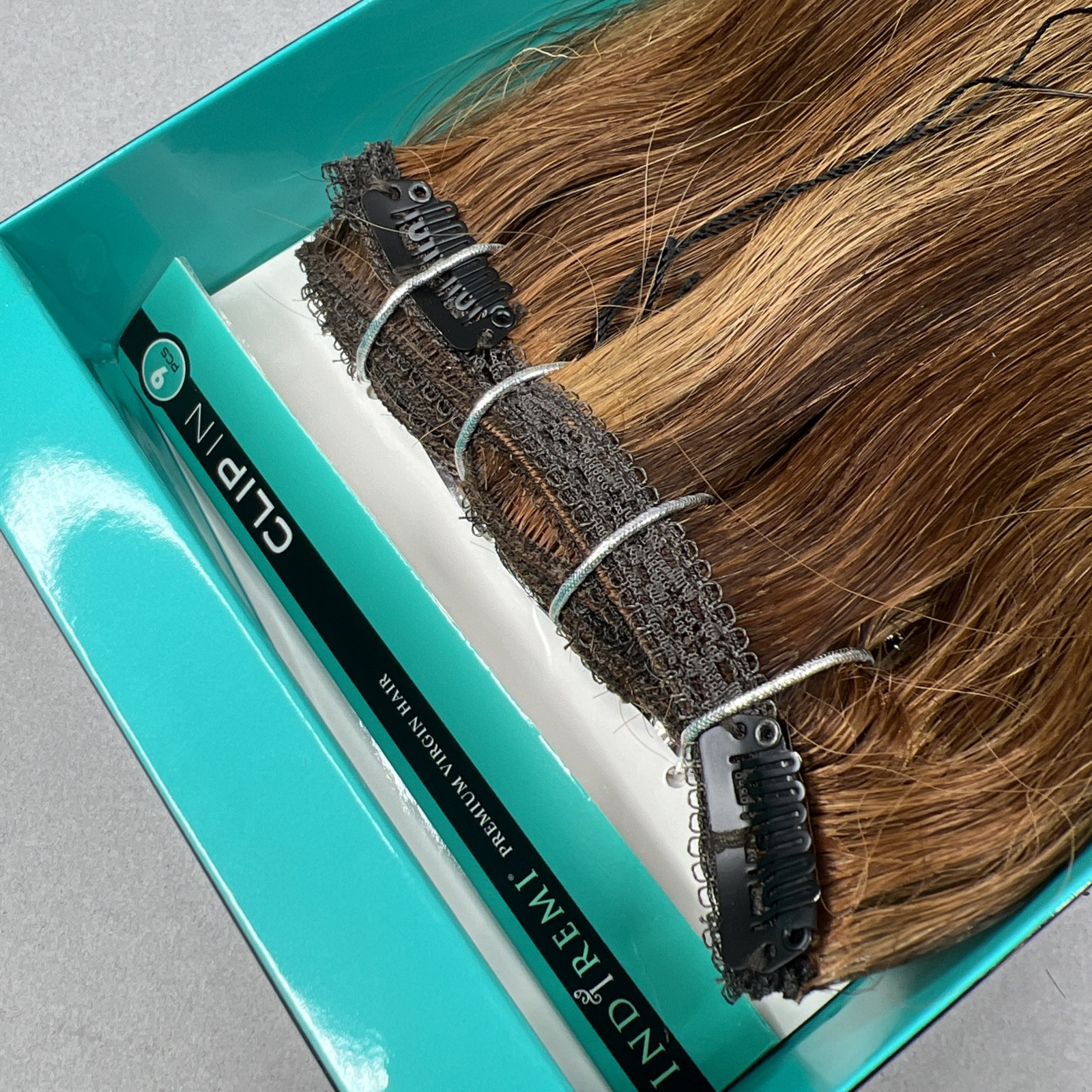 Indi Remi 9 Pc 14” Clip-in #4/27/30 Double Honey & Brown Straight Virgin Hair