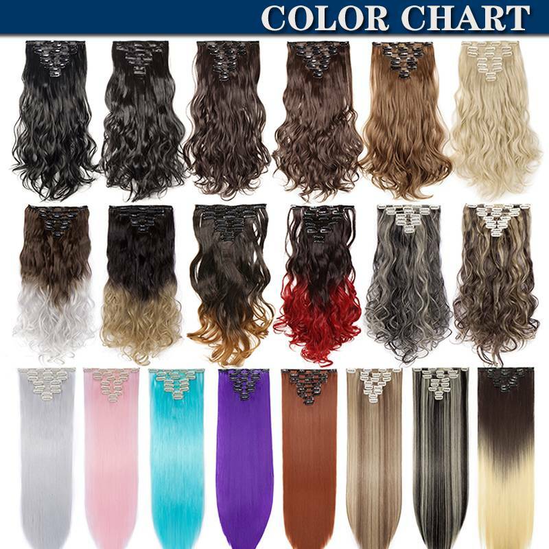 100% Natural Clip In Full Head Hair Extensions 8*Pieces Real Thick as Human Hair