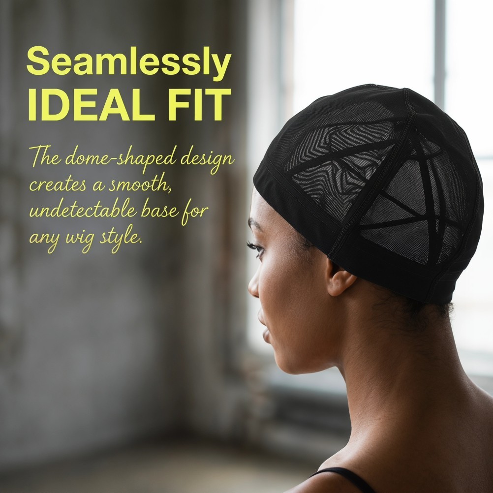4PCS Stretch Wig Caps: Breathable Mesh Dome Cap for Quick Weave – Washable Mesh
