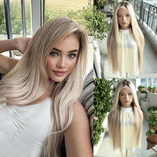 Trend Highlight Beige Blonde Wig Human Hair 13×4 Lace Front Human Hair Wigs