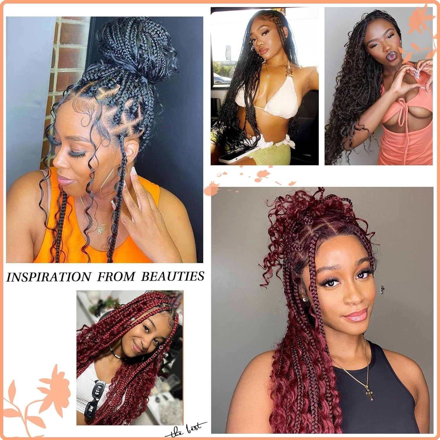 Gorgeous Burgundy 36″ Knotless Braided Wig – 13×8 HD Lace for Seamless Style