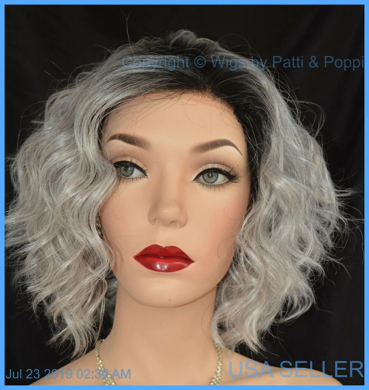 ATTITUDE RENE OF PARIS Orchid Wigs – LACE FRONT – New WAVY SILVER MIST ROOTED