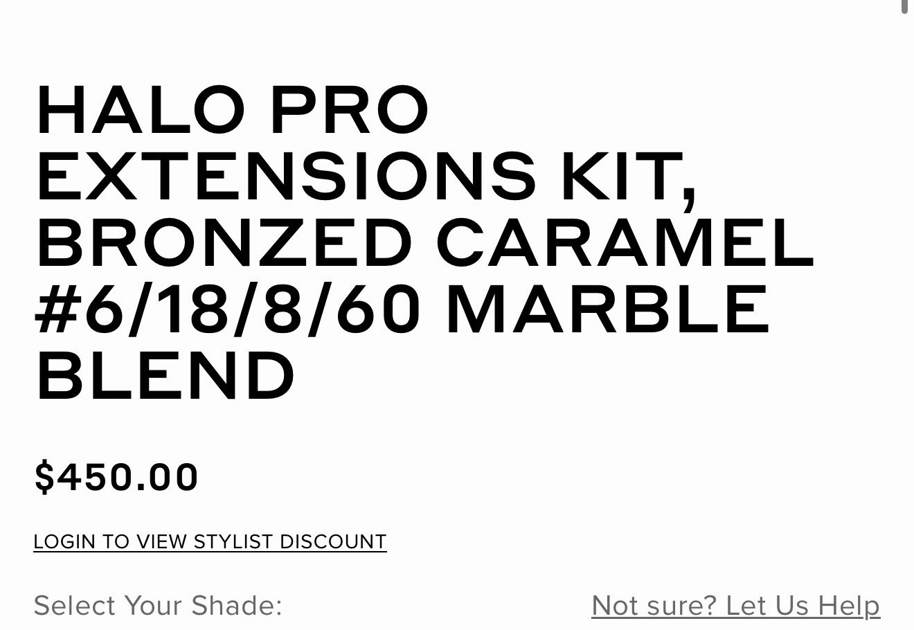 Bellami Halo Pro Hair Extension 16” Bronzed Caramel Blonde Marble Blend NEW