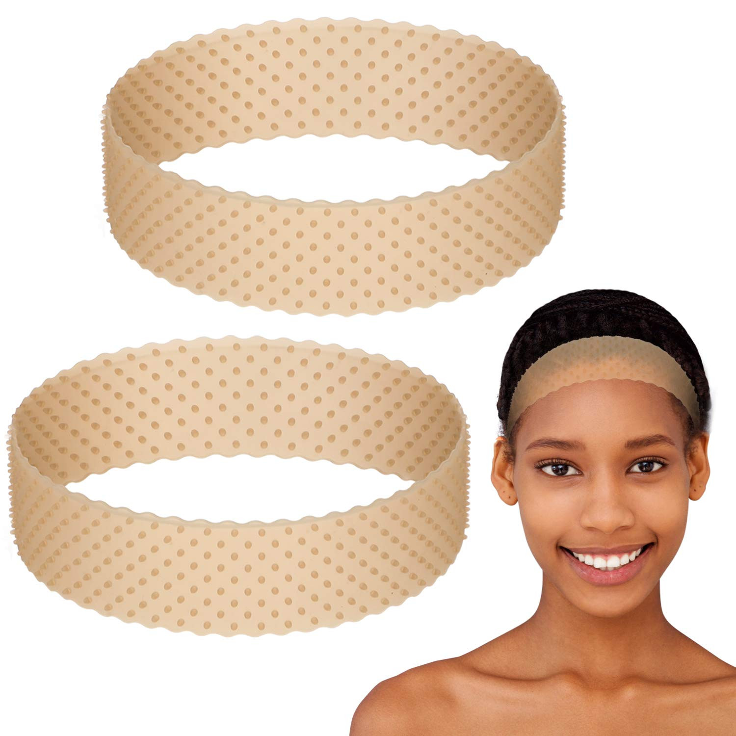 2 Pcs Silicone Wig Grip Band Snatch Proof Wig Band No Slip Silicone Headband Bul