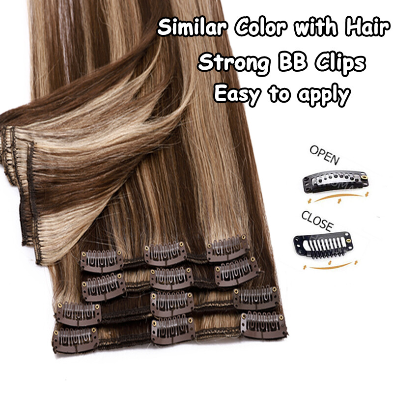 ✿ US Full Head Clip in Remy Human Hair Extensions ✿ 15-26 inch ON SALE MX173