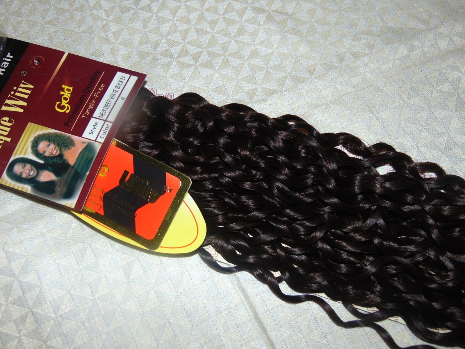 2 Pack Unique Wiiv 100% Human Hair New Deep Wave Bulk 24″ Color 4 ( 4 Bundles)