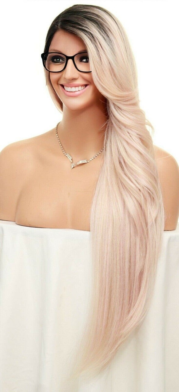 25″ Hairdo Lace Front Deep C-Part Wig TT1B.Rosegold Heat Safe Long Straight