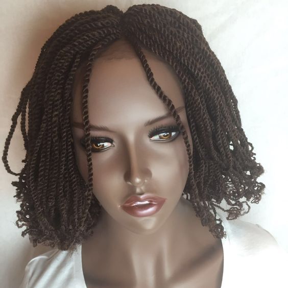Black Senegal Twist Braided Wigs with Curly End Twist Braid Hair Wigs Afro Wigs
