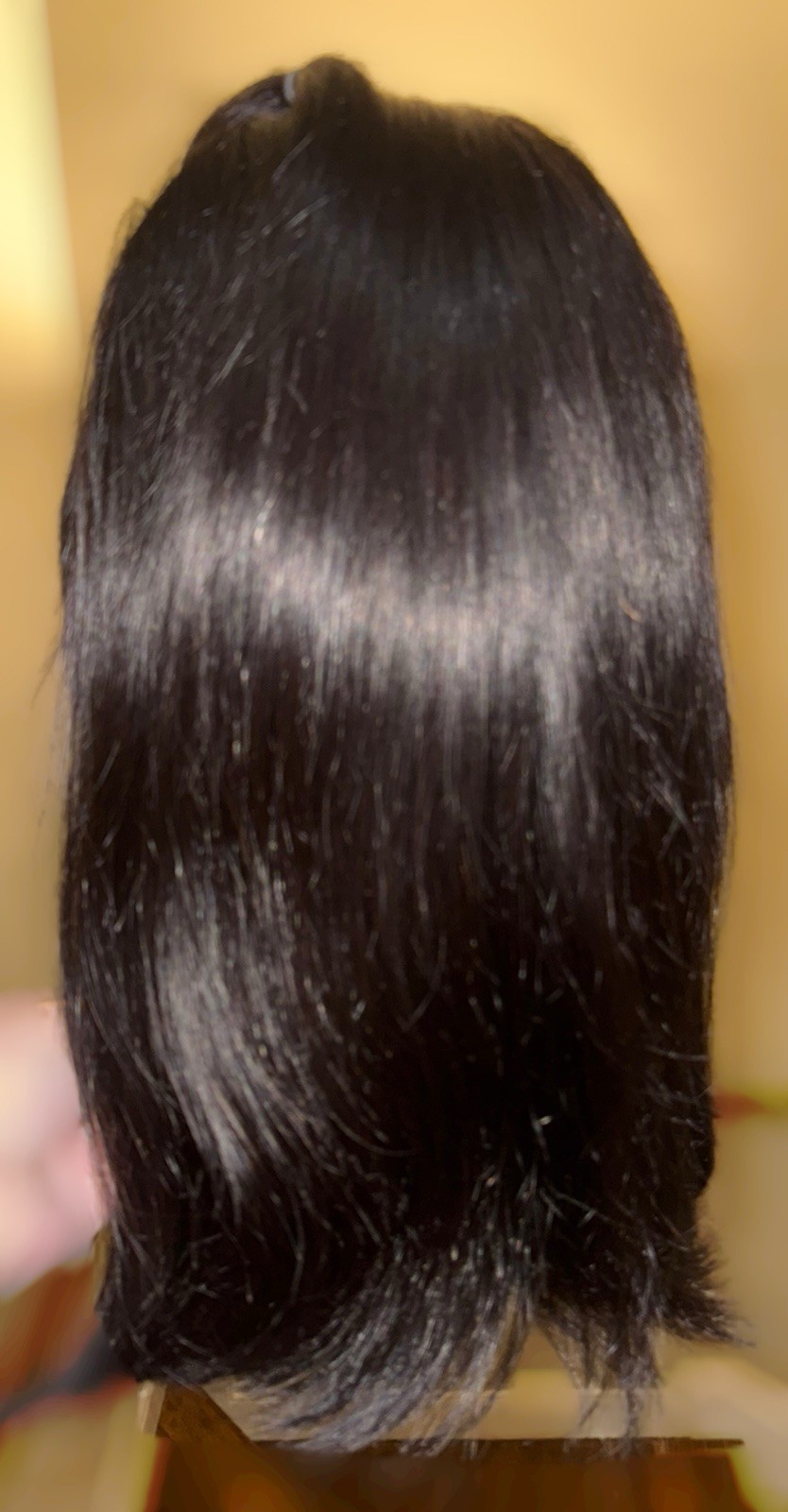 Beautiful,100% Human Hair,Jet Black Wig,Straight Style With 2 Braids In Front