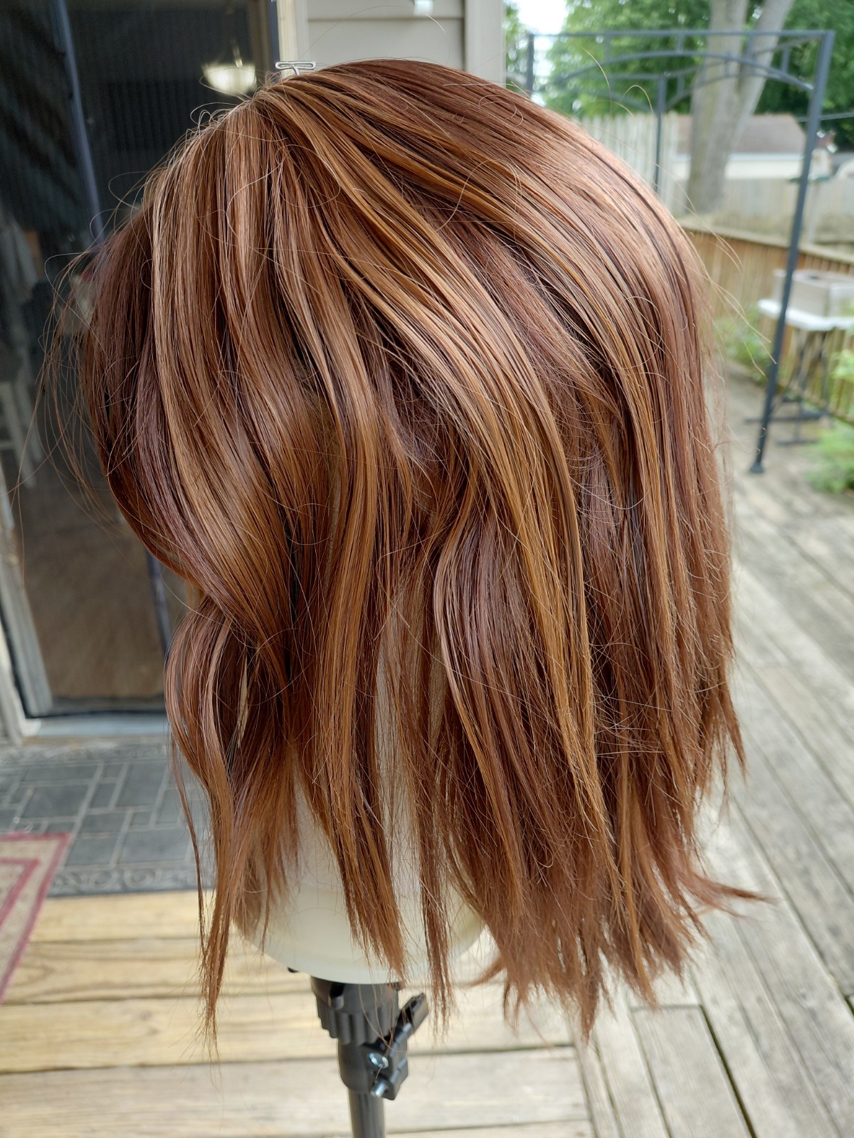 wig auburn medium brown straight texture classic cap elastic women adult