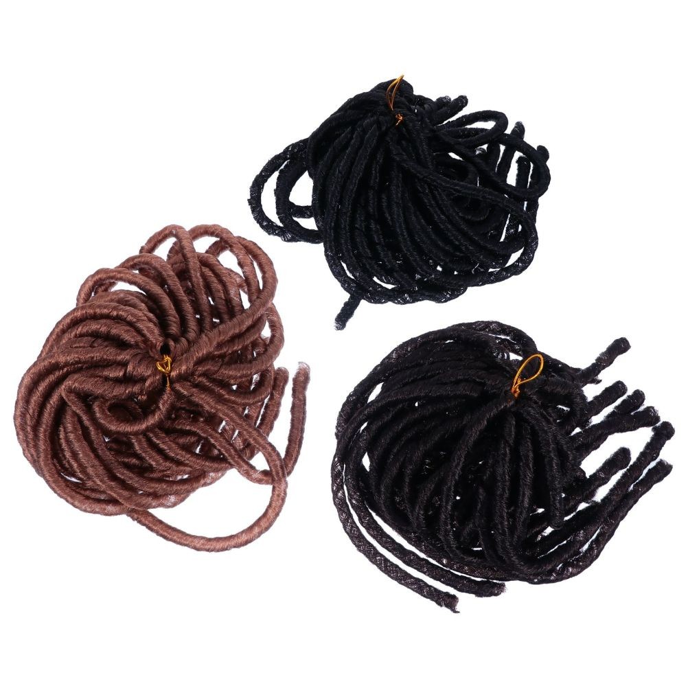 3 Pcs African Wigs Universal Head-wears Short Dirty Braids Human Hair Braided