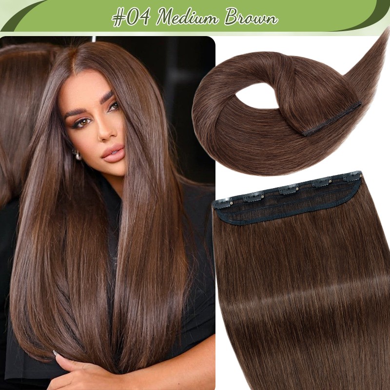 8-24Inch 100% Remy Clip in Thick Human Hair Extensions 3/4 Full Head One Piece
