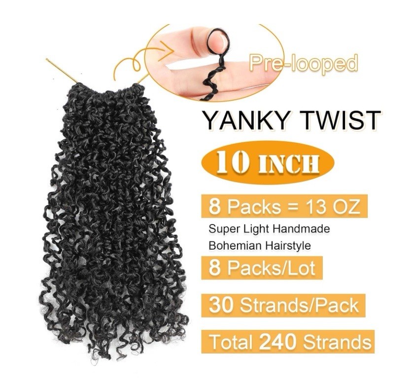 Aksice Pre-Looped Yanky Twist Crochet Hair