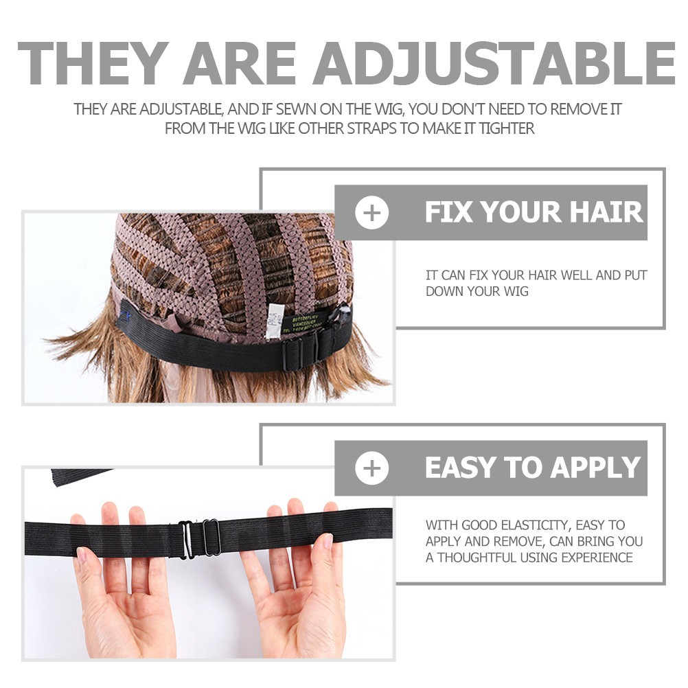 4Pcs Elastic Wig Bands Black Breathable Wig Strap Hair Extension Supplies