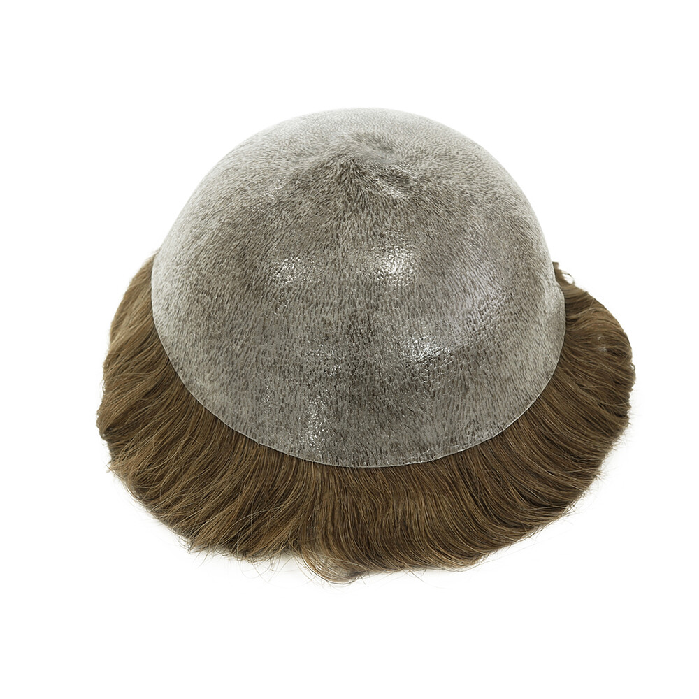 Mens Toupee Injection Thin Skin Human Hair Replacement System Hairpieces 8×10