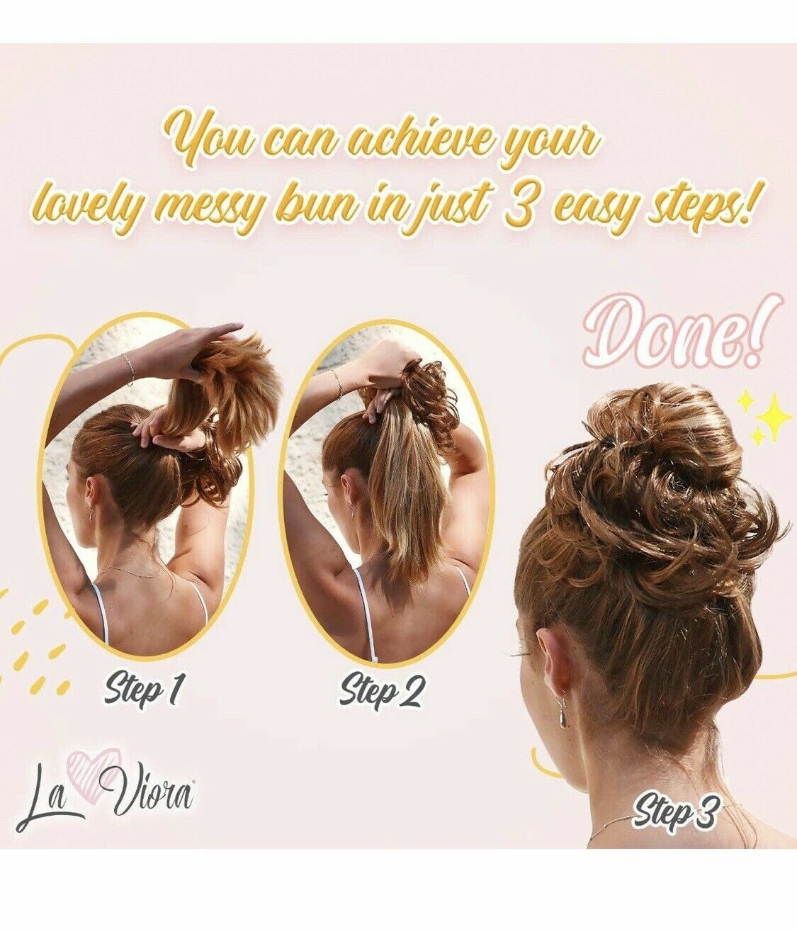 La Viora Hair bun Brown & Blonde (see pictures for more color details)