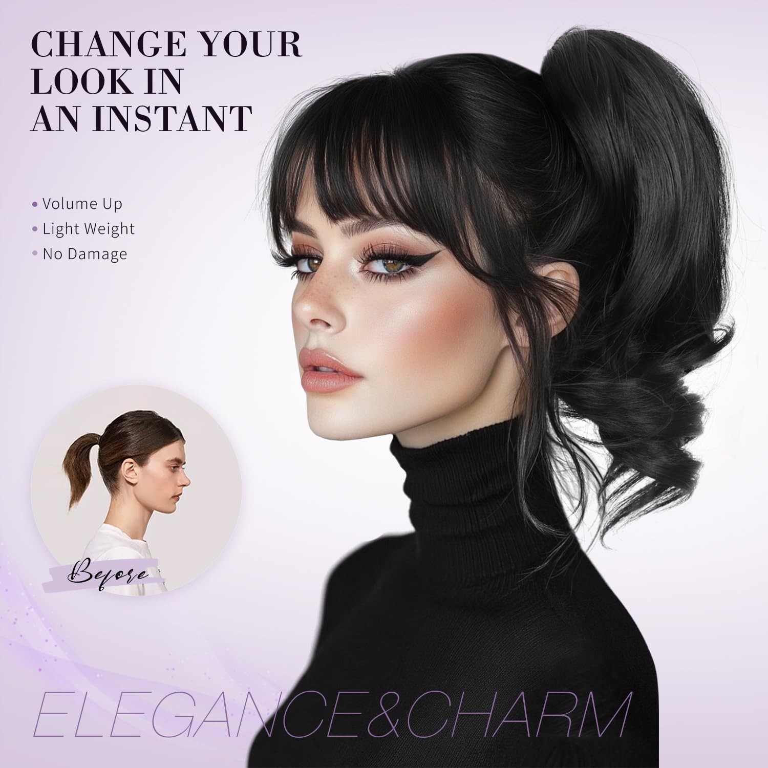 Claw Clip Ponytail Extension – 12 Inch Short 12 Inch, Dark Chocolate Brown