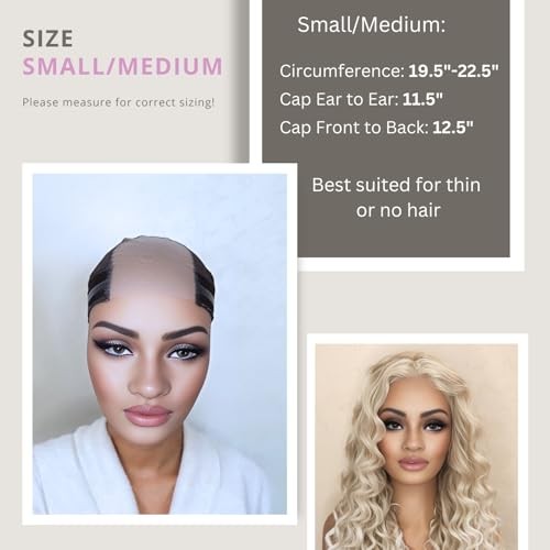 Wig Grip Cap | Adjustable with Wide Lace | Silicone | Small, Brown