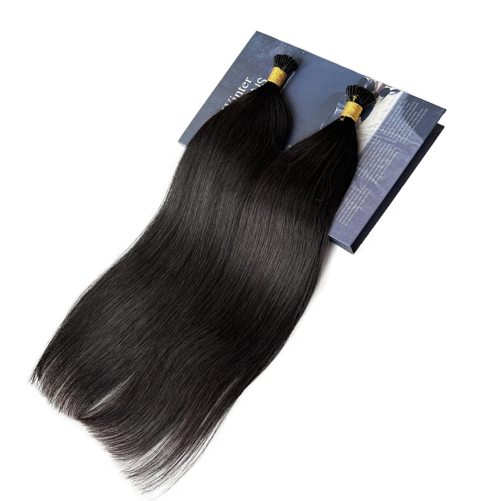 Licoville I Tip Hair Extensions Human Hair Silky Straight 18 Inch Natural Black