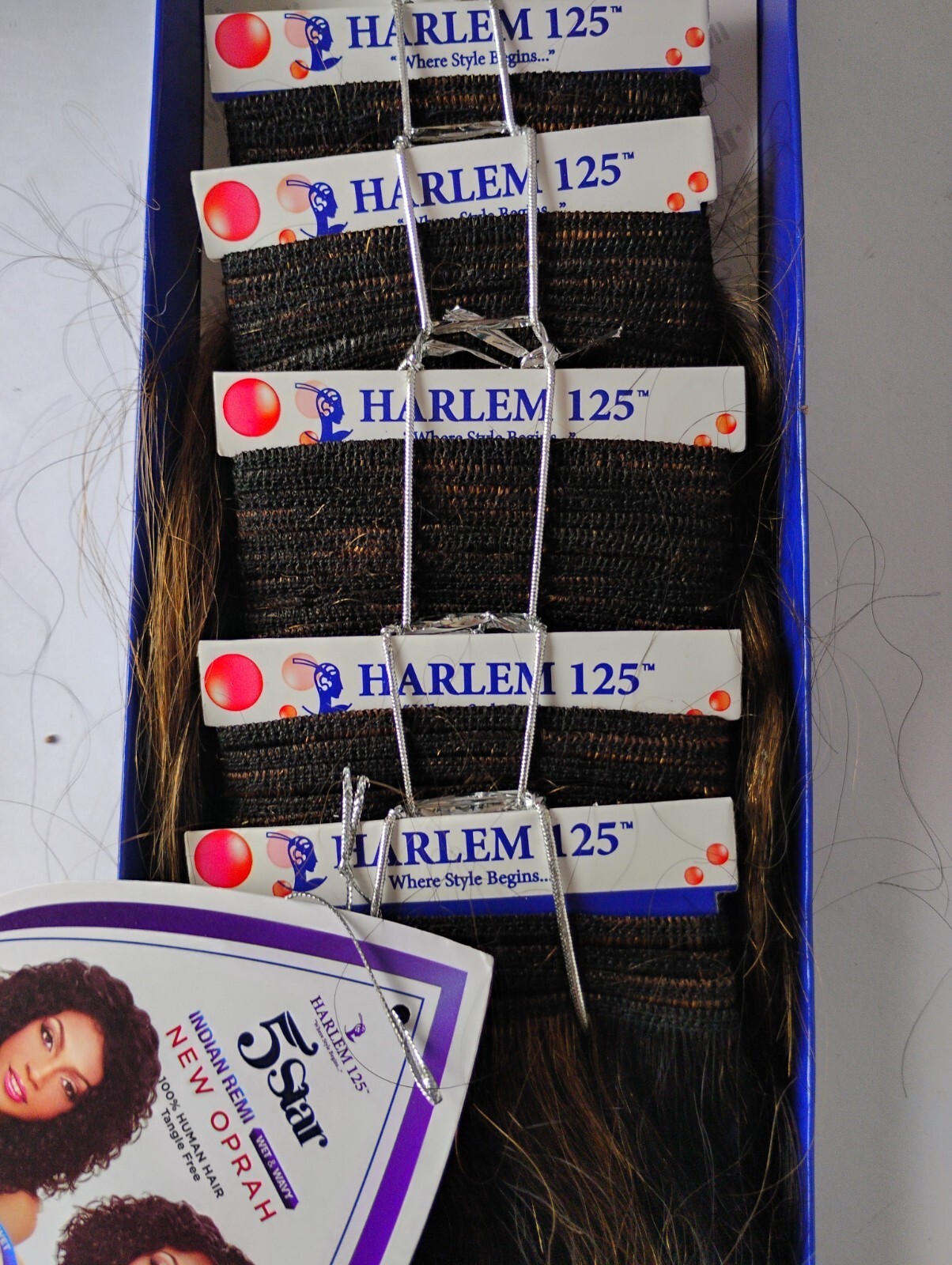 Harlem 125 5 Star Indian Remi Wet & Wavy Human Hair New Oprah 5PC Weave