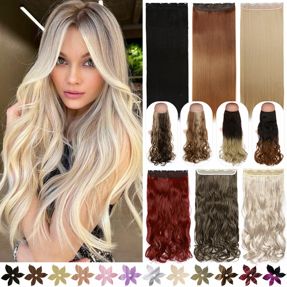 1Pcs Long Full Head Clip in 100% Natural Hair Extensions as Human Real Thick HYT